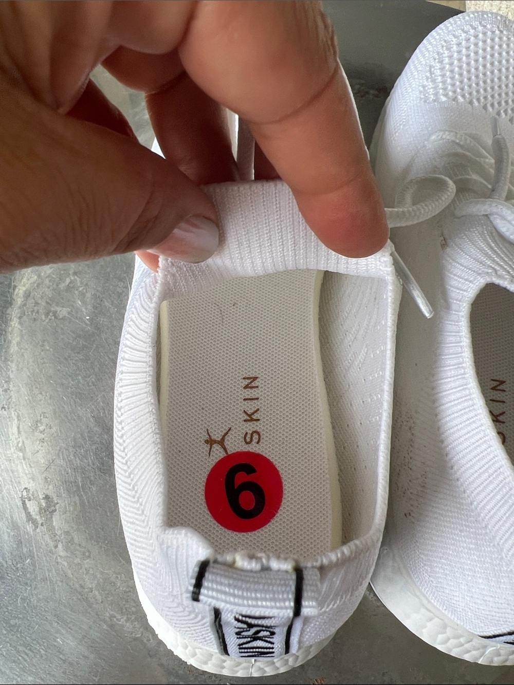 Danskin white knit pull-on walking sneakers - Picture 4 of 7